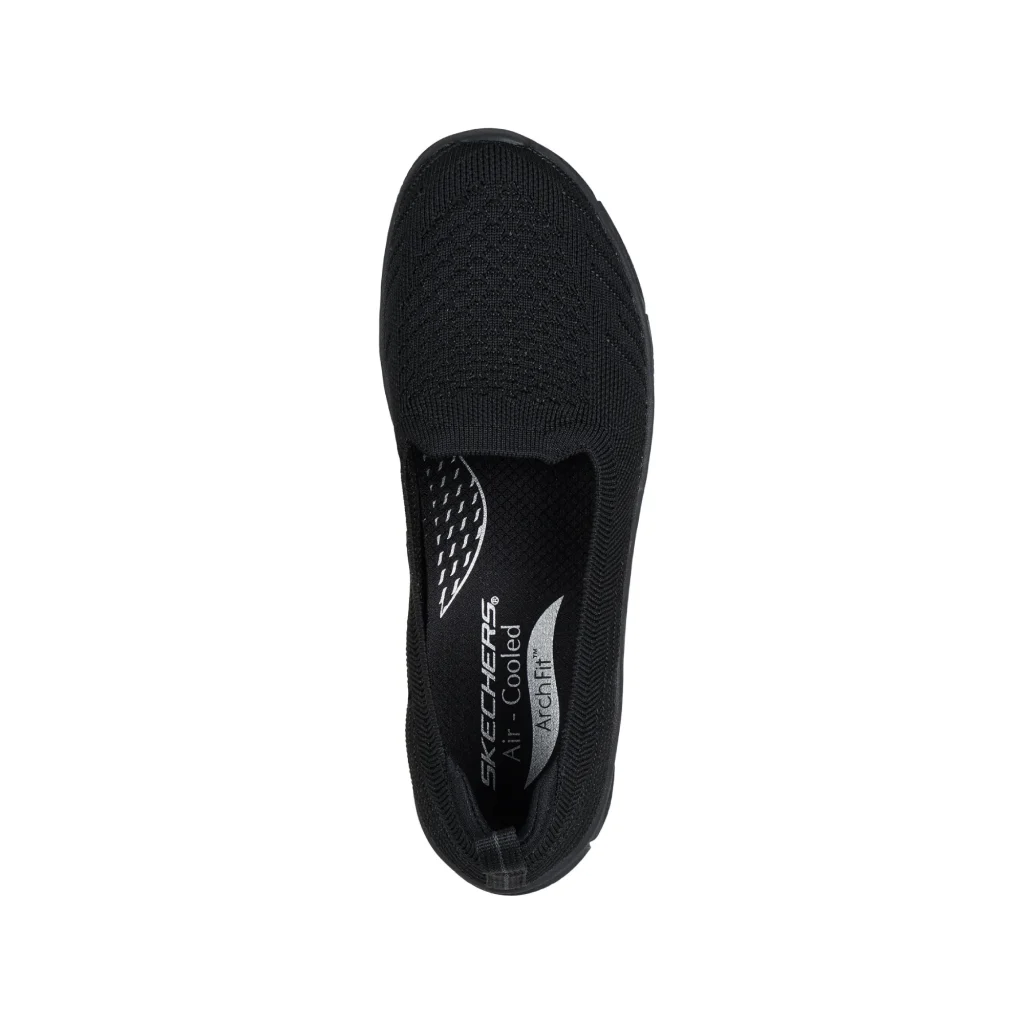 کفش بدون بند زنانه اسکچرز مشکی مدل 100726 BBK Arch Fit Sunny - Comfort Flow از کایانا اسپترس نمایندگی اسکیچرز