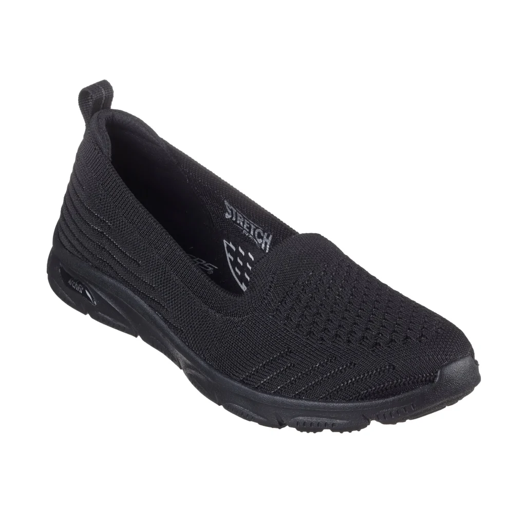 کفش بدون بند زنانه اسکچرز مشکی مدل 100726 BBK Arch Fit Sunny - Comfort Flow از کایانا اسپترس نمایندگی اسکیچرز