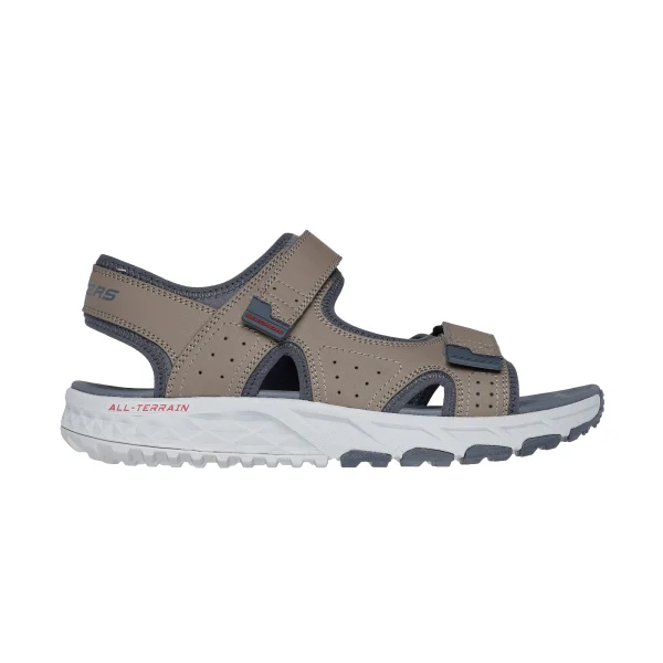 خرید صندل طبیعت گردی خاکی قهوه‌ای مردانه اسکچرز مدل 237588 NTGY Escape Plan Trail - Sandal Forever Pursuit از کایانا نمایندگی اسکیچرز