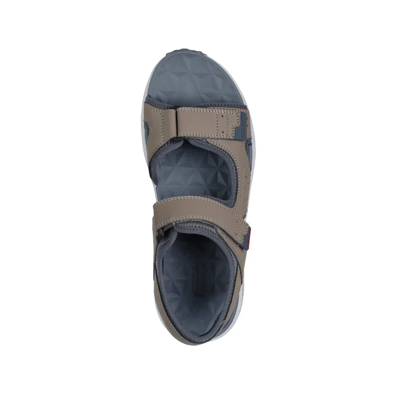 خرید صندل طبیعت گردی خاکی قهوه‌ای مردانه اسکچرز مدل 237588 NTGY Escape Plan Trail - Sandal Forever Pursuit از کایانا نمایندگی اسکیچرز