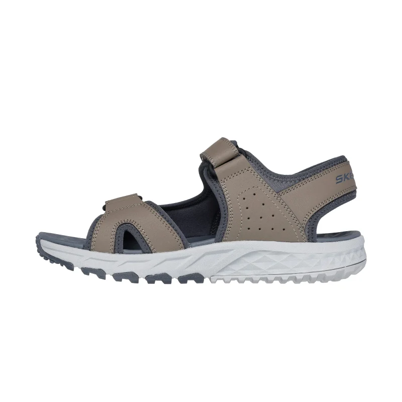 خرید صندل طبیعت گردی خاکی قهوه‌ای مردانه اسکچرز مدل 237588 NTGY Escape Plan Trail - Sandal Forever Pursuit از کایانا نمایندگی اسکیچرز