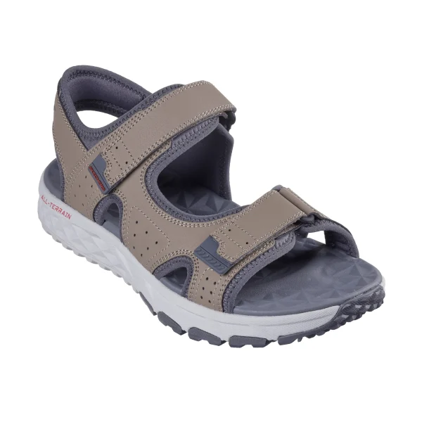 خرید صندل طبیعت گردی خاکی قهوه‌ای مردانه اسکچرز مدل 237588 NTGY Escape Plan Trail - Sandal Forever Pursuit از کایانا نمایندگی اسکیچرز