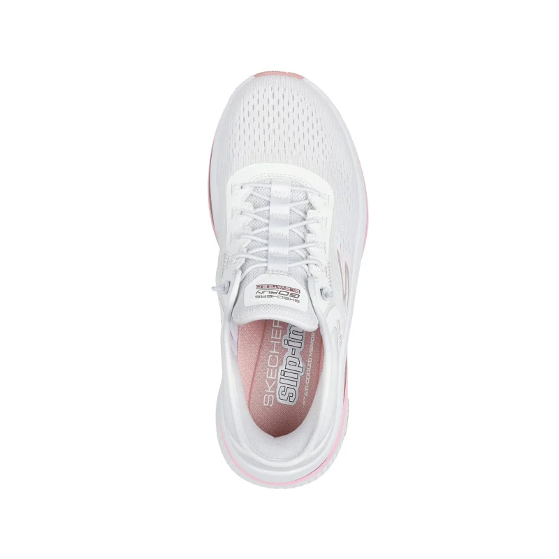 قیمت کفش سفید بندنما زنانه اسکچرز مدل 129006 WPK Go Run Elevate 2.0 - Banyan راحت پوش سفید اصل از کایانا اسپرت تهران اسکیچرز