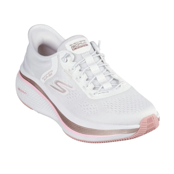 قیمت کفش سفید بندنما زنانه اسکچرز مدل 129006 WPK Go Run Elevate 2.0 - Banyan راحت پوش سفید اصل از کایانا اسپرت تهران اسکیچرز