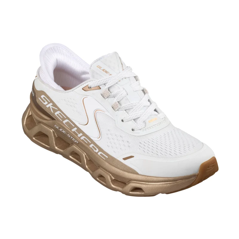 خرید کفش سفید زنانه اسکچرز مدل 150514 اورجینال WGD Slip-Ins: Glide-Step Altus - Starlight Shine راحت پوش از کایانا شعبه اسکیچرز در تهران