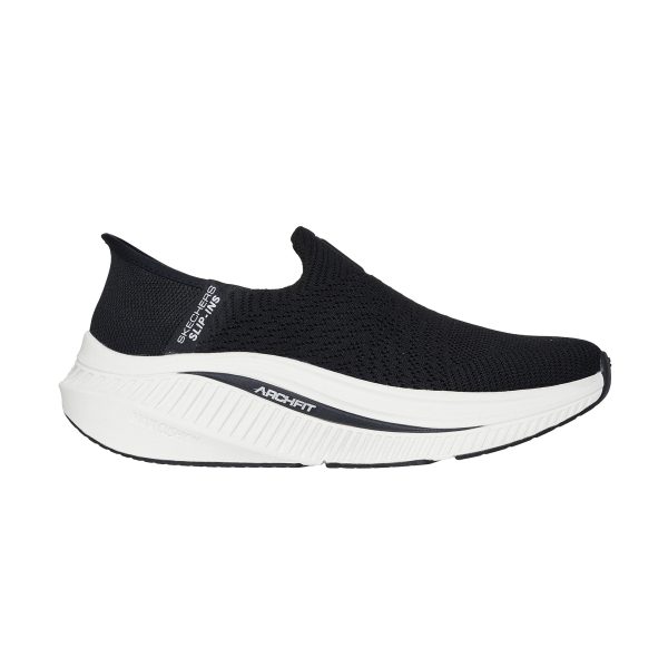 خرید کفش مشکی آسان پوش زیره سفید زنانه اسکچرز مدل 125586 BKW Slip-ins: Go Walk Max Cushioning Arch Fit - Camila از کایانا اسپرتس