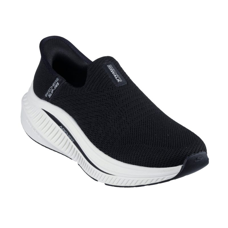 خرید کفش مشکی آسان پوش زیره سفید زنانه اسکچرز مدل 125586 BKW Slip-ins: Go Walk Max Cushioning Arch Fit - Camila از کایانا اسپرتس