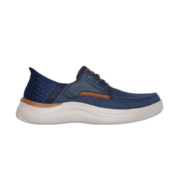 خرید کفش راحتپوش بند کشی مردانه سرمه‌ای اسکچرز اصل مدل 205212 NVY Slip-ins Relaxed Fit: Hasting - Niko از کایانا اسپرتس