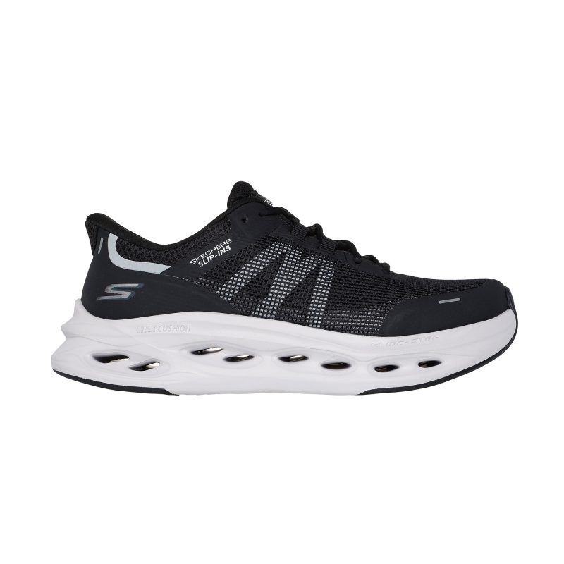 خرید کفش مشکی زیره سفید رانینگ زنانه اروجینال اسکیچرز مدل 129401 BKW Slip-ins: Max Cushioning Glide-Step - Aberdeen از کایانا اسپترس