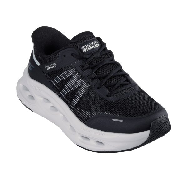 خرید کفش مشکی زیره سفید رانینگ زنانه اروجینال اسکیچرز مدل 129401 BKW Slip-ins: Max Cushioning Glide-Step - Aberdeen