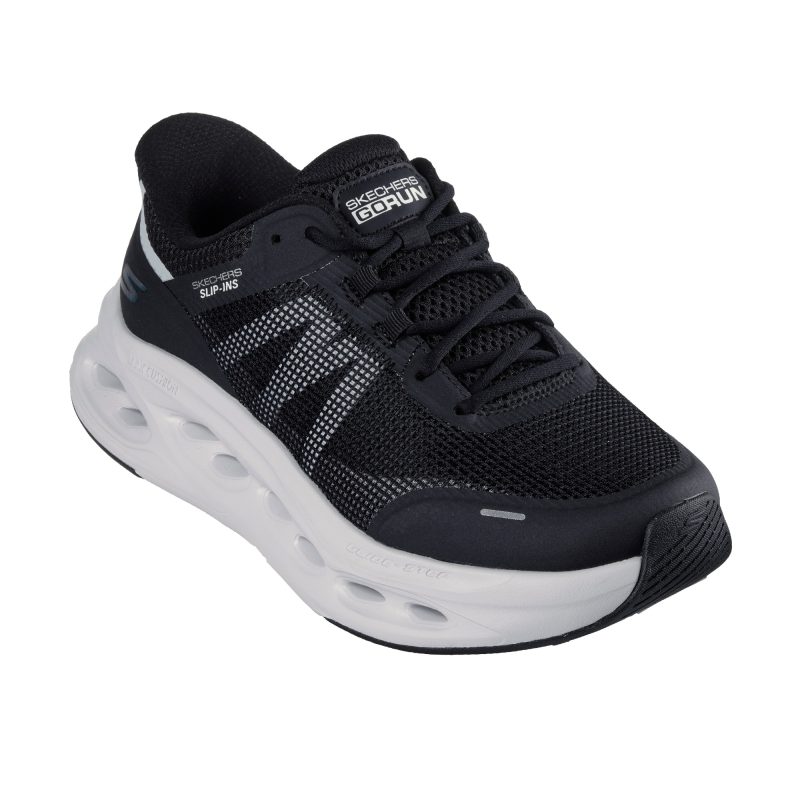 خرید کفش مشکی زیره سفید رانینگ زنانه اروجینال اسکیچرز مدل 129401 BKW Slip-ins: Max Cushioning Glide-Step - Aberdeen